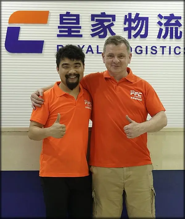 Founders Noel Murphy and Ouyang Ke in PFC shirts, 2020