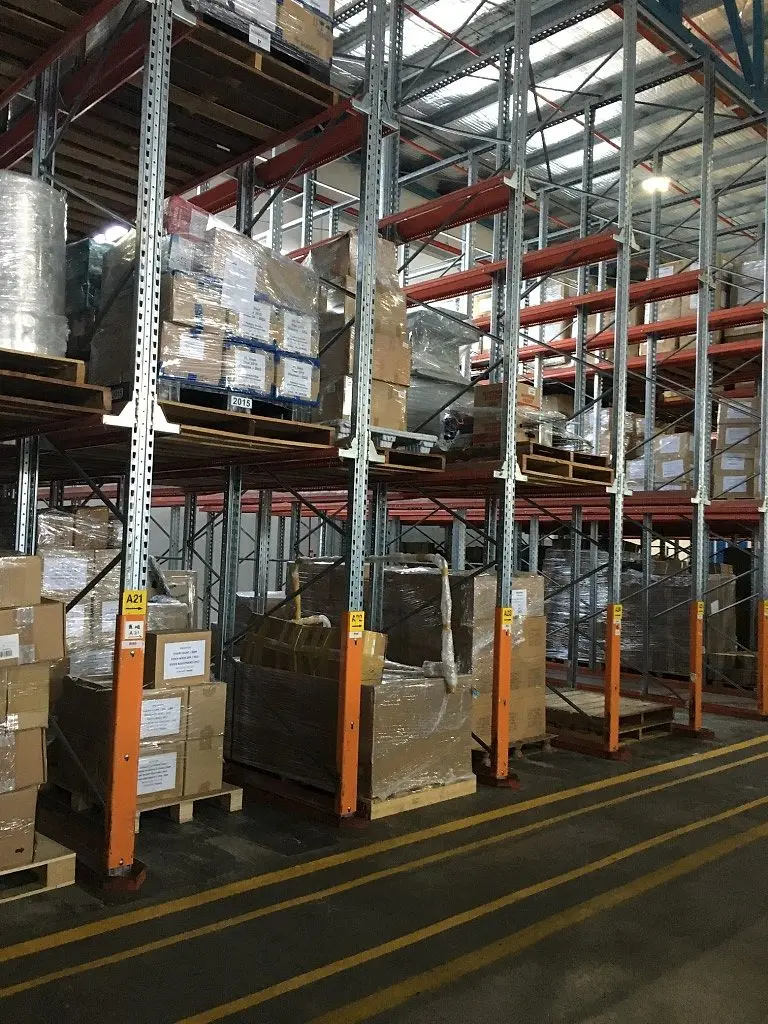 Goods on pallet racking in a warehouse